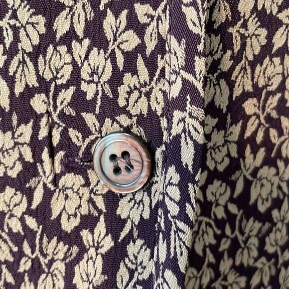 Elisabeth sophisticated lined vest in maroon & tan tiny floral print size 22 - Picture 3 of 9